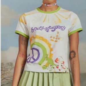 House of Sunny Pure Imagination Tee BRAND NEW NEVER WORN CROPPED FITTED STRETCHY